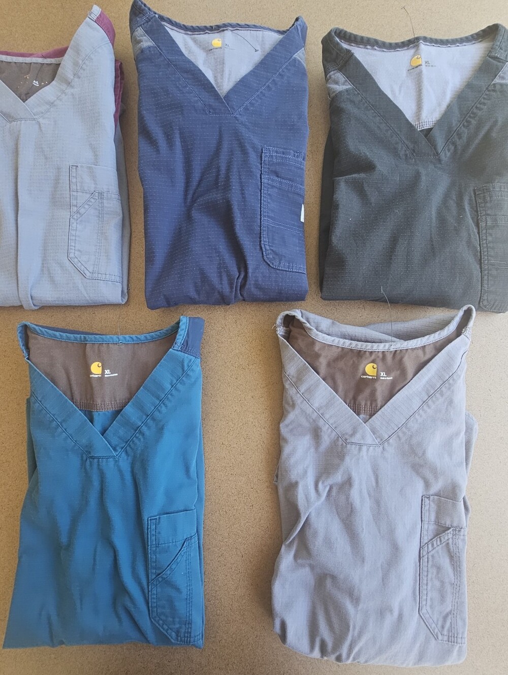 Carhartt Scrub Tops - Assorted Colors (Set of 5) XL